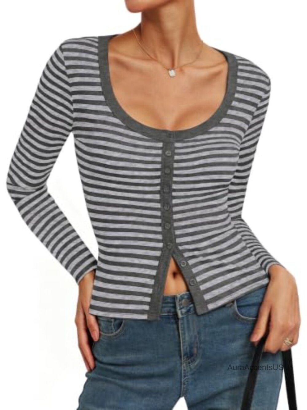 Women's Ribbed Cropped Cardigan - Lightweight Button Up Knit Top
